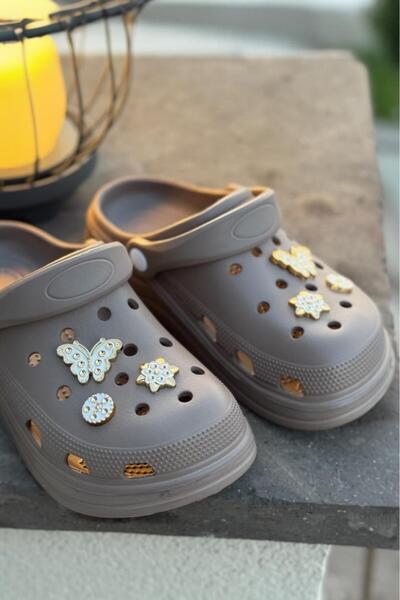 Melissa Boutique Women's Orthopedic Sole Stone Accessory Detailed High Scale Eva Nurse Doctor Slippers