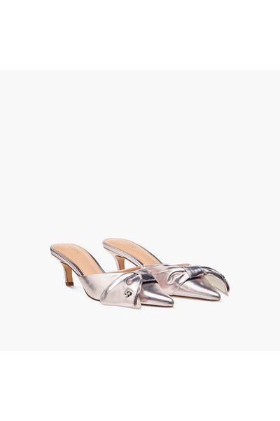 Celeste Women's Bow Accent Slip-On Shoes with Kitten Heels