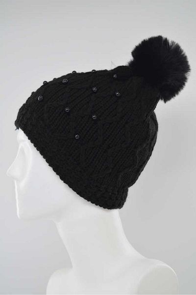 Kitti Girl's Pilling Resistant Inner Fleece Pearl Pompom Beret (K22140-02)