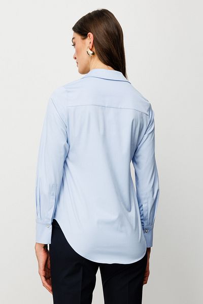 Ekol Bluză minimalistă pentru femei cu mâneci lungi și guler cămașă - Business & Casual