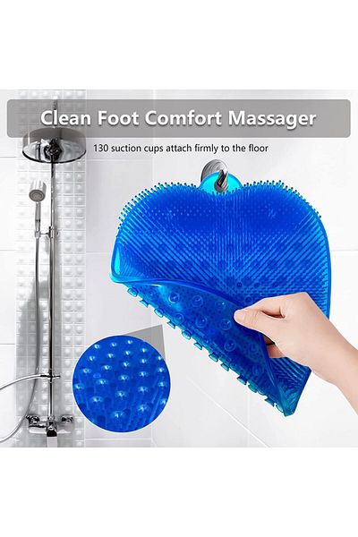 KEEBAX Perie pentru picioare KEEBAX, PVC, albastru inchis, 24 x 27 cm