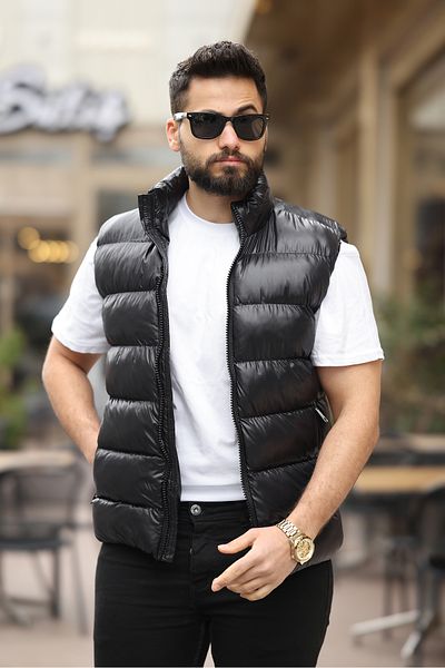 BOYS MANS Waterproof and Windproof Men's Shiny Vest Inflatable Vest