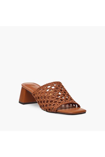 Celeste Women's Cutout Detail Slip-On Sandals with Block Heel