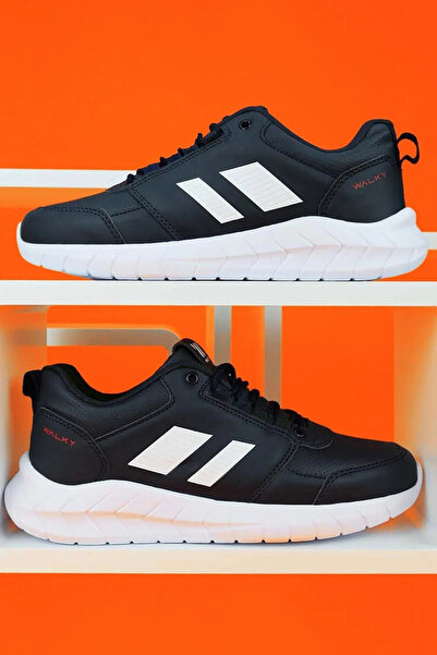 Walky - Jaws Black - White Ultra Light Comfortable Flexible Men's Casual Sports Sneaker Shoes