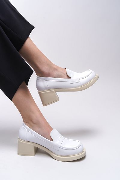 Riccon Γυναικείο Loafer - 0012500   Λευκό δέρμα