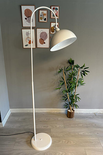 Bamyum Dimmerli Işığı Ayarlanabilen Işığı Artırılıp Azaltılabilen Beyaz Hareketli Başlık Metal Lambader