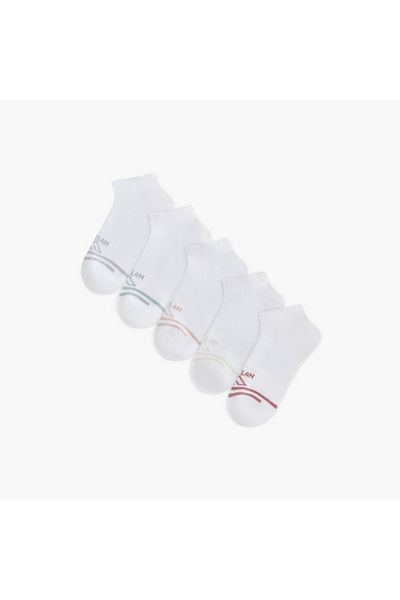 Oaklan by Shoexpress Logo Print Ankle Length Socks - Set of 5