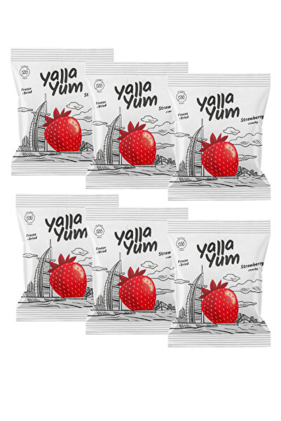 yallayum مجموعة من 6 عبوات فراولة مجففة بالتجميد - 6*8 جرام