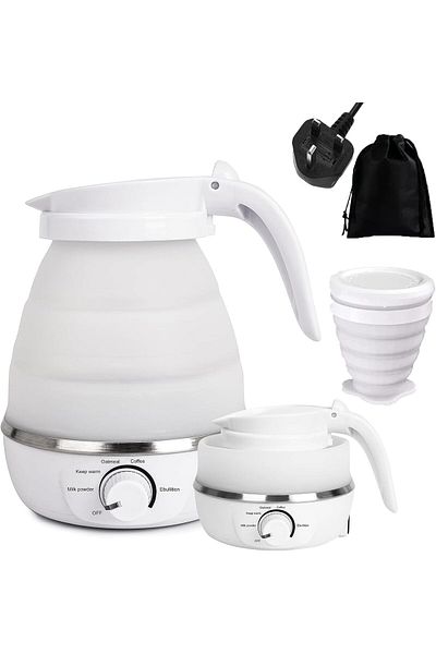 COOYA Foldable Electric Kettle, 600ML Travel Electric Kettle, Travel Collapsible,Separable Power Cord