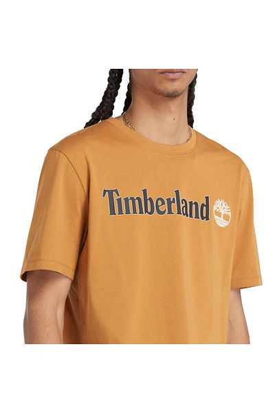 Timberland Γραμμικό κομμένο κοντομάνικο μπλουζάκι με λεπτομέρεια λογότυπου