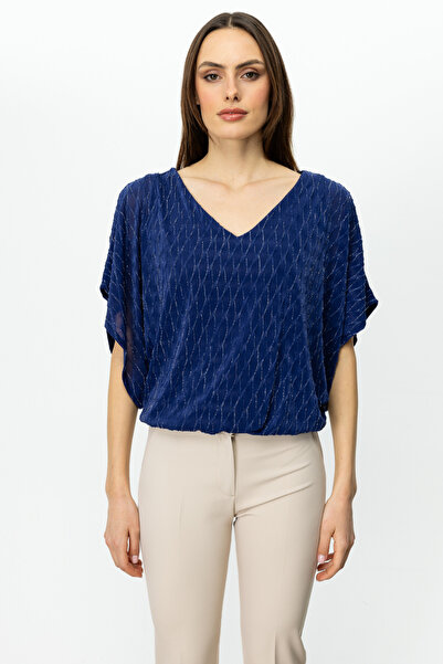 ON Women's V-Neck Oversized Minimalist Blouse - Chiffon Fabric