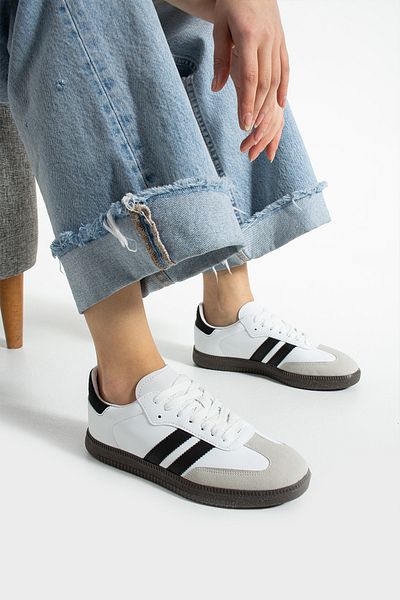 SHOW LİFE Pantofi sport fără margini - Sneaker Alb Negru