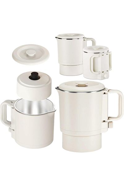 COOYA Travel Electric Kettle, 0.8L Collapsible Portable, Small Water Boiler for Travel, Camping, RV, Home