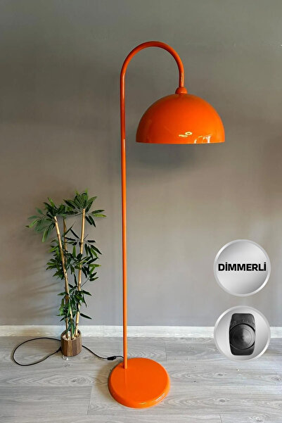 Bamyum Dimmerli Işığı Ayarlanabilen Işığı Artırılıp Azaltılabilen Turuncu Hareketli Başlık Metal Lambader