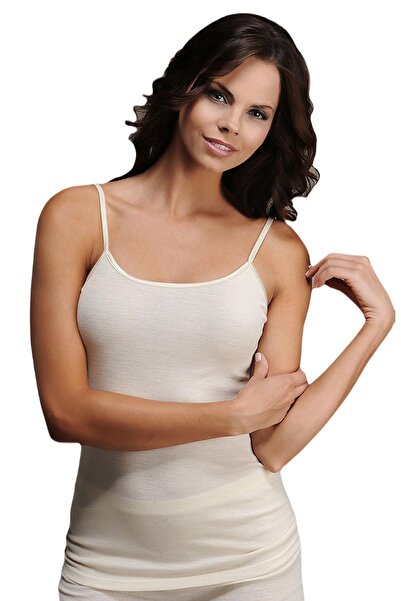 Hasyün Women's Merino Wool Ribbed Thread Strap Undershirt (301)