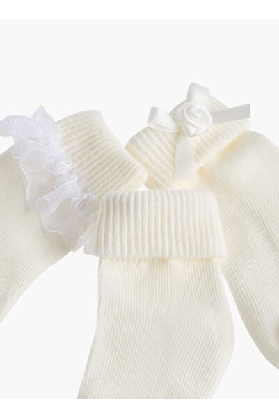 Barefeet Frill Detail Non Terry Ankle Length Socks - Set of 3