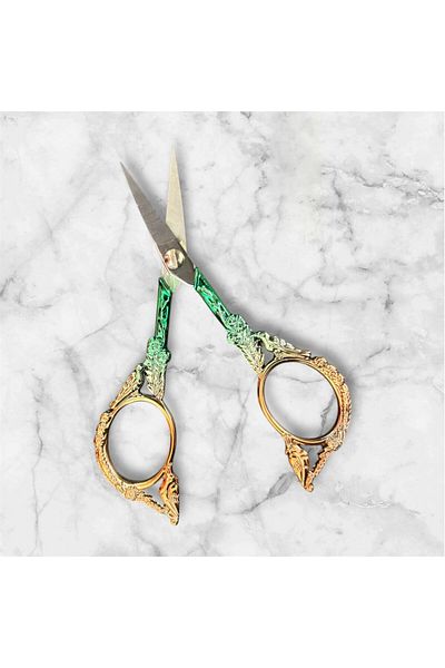 OZN AKSESUAR Promise Engagement Scissors, with Bird Ribbon Opening Special Day Merasim Sewing Embroidery Scissors Greenrose