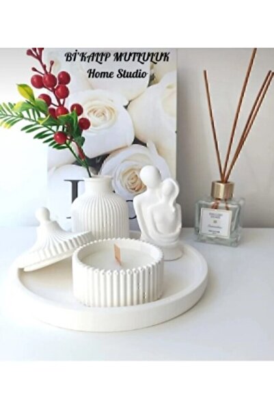 aymumi home Art Dekoratif Özel Tasarım Beyaz Mumluk, Sarılan Çift Biblo Ve Va...