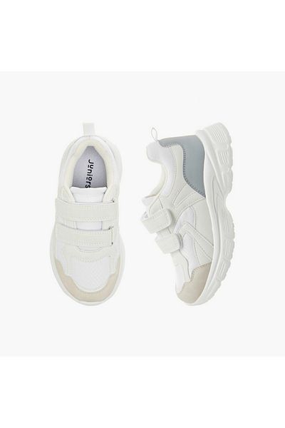 Juniors Panelled Sneakers with Hook and Loop Closure