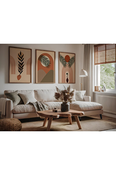 ARTCASTLE Set de 3 tablouri cu ramă din lemn, negru verde