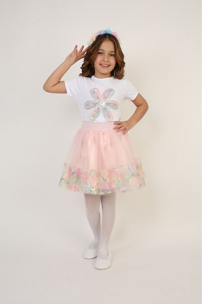vyloo Girl-Floral Badi and Skirt- 23 April 29 October Special Day Show Clothing