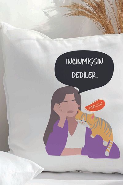qoeuyl boutique They Said You Were Hurt Printed Funny Gift Fiber Filled Satin Decorative Pillow