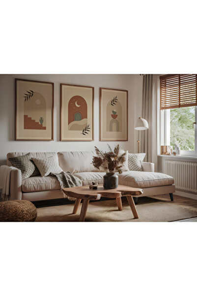 ARTCASTLE Set de 3 tablouri cu ramă din lemn Star