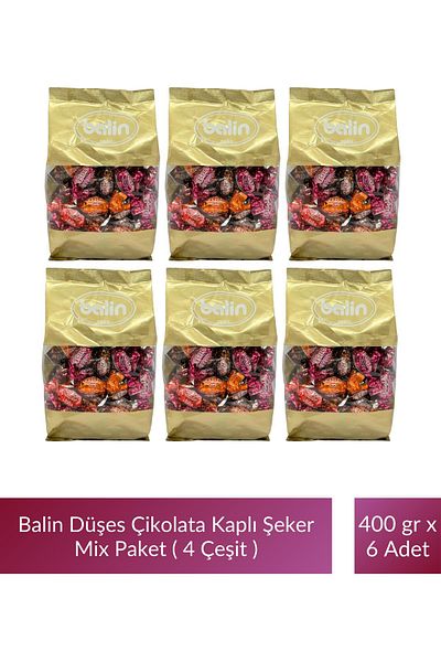 Kahve Dünyası Balin Düşes Chocolate Covered Mix Candy (4 Types) 400 Gr X 6 Pieces