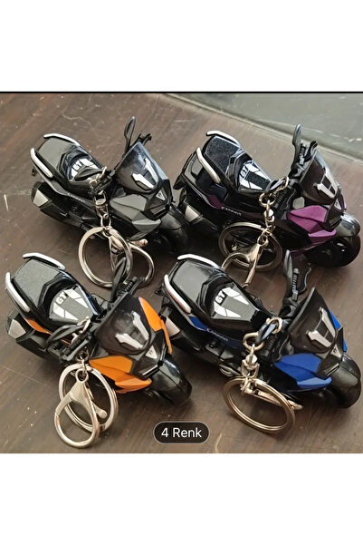 Areos Stylish Cartoon Motorcycle Keychain - Durable Zinc Alloy