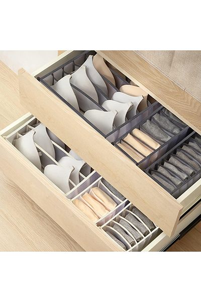 BEZORR Set of 3 BEZORR clothes organizers, PVC, gray/transparent, 44x30x21cm