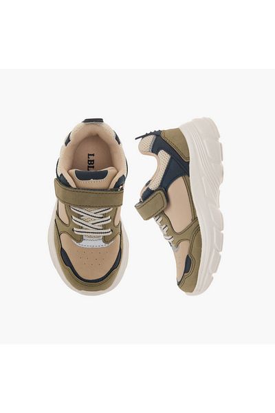 LBL by Shoexpress Panelled Sneakers with Hook and Loop Closure