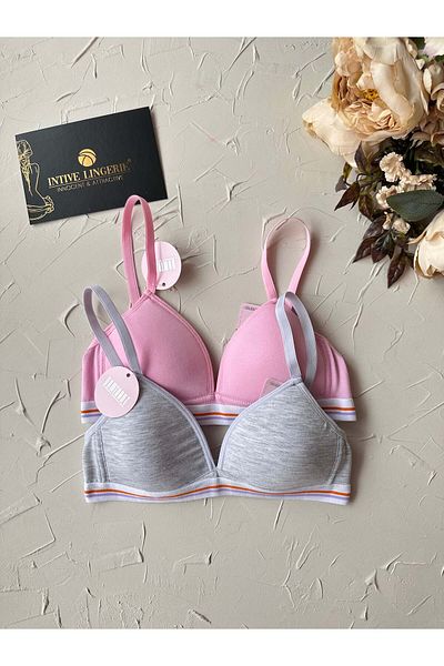 İntive Lingerie 95% βαμβακερό λεπτό λουράκι για νεαρά κορίτσια 2 τεμαχίων χωρίς εσώρουχο
