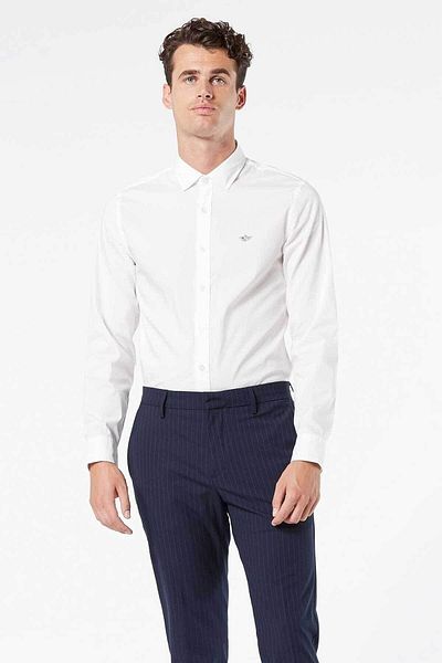 Dockers Λευκό πουκάμισο από ποπλίνα