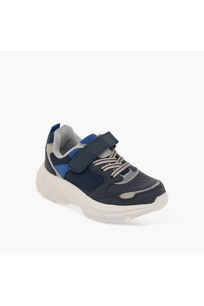 LBL by Shoexpress Panelled Sneakers with Hook and Loop Closure
