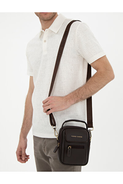 Pierre Cardin Ανδρική τσάντα χειρός με καφέ λουράκι 50307642-VR029