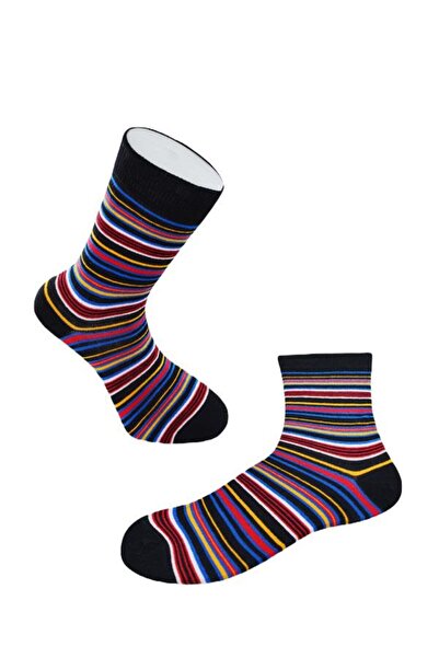 DoDe Flora Men's Cotton Seamless Thin Striped Colorful Comfortable Casual Special Series 3-Piece Socks