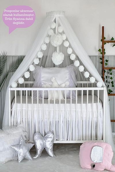 Miniden Crib Mosquito Net with White Apparatus
