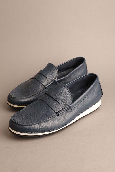 Gondol Loafer clasic pentru bărbați din piele naturală bleumarin 41 Ttx.20180