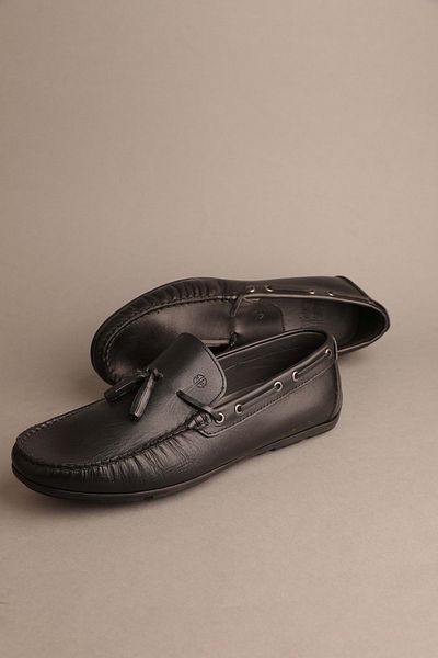 Gondol Loafer clasic pentru bărbați din piele naturală neagră 41 ttx.20172