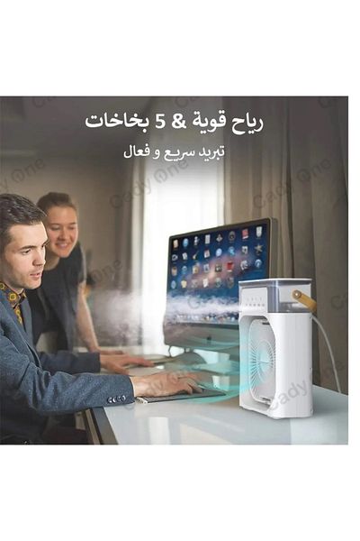 Cady One Mini Air Cooling Fan With 500ml Water Tank 3 Wind Modes 3 Spray Modes 7 Colors Usb Rechargeable
