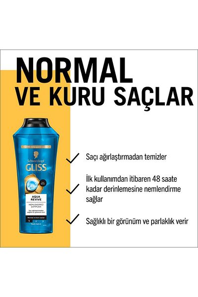 Gliss Aqua Revive Moisturizing Shampoo Normal and Dry Hair 400 ml
