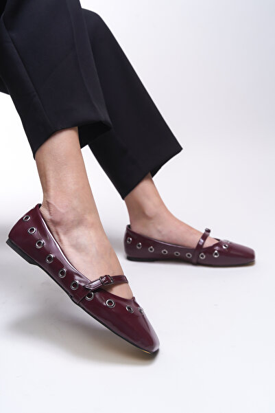 Riccon Thelmurn Women's Ballerinas 0012900   Burgundy Patent Leather