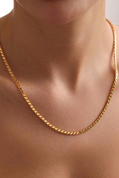 Bayar Gold 14 Ayar Altın Halep Zincir Kolye 3 mm