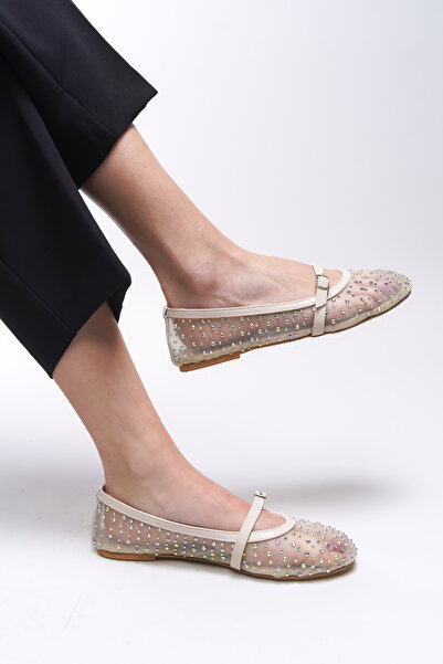 Riccon Balerini pentru femei Eldairet 0012720 Aur