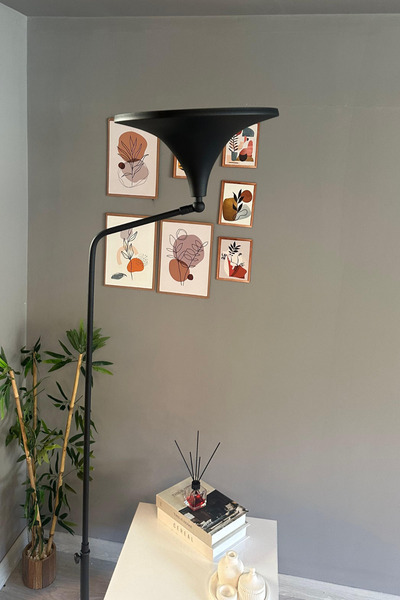 Bamyum Siyah Lambader Düz Hareketli Başlık Modern Dekoratif Metal Oturma Odası Çalışma Odası