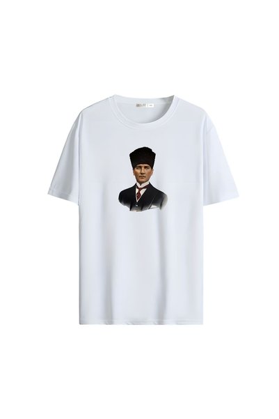Gölge Store Crveno-bela majica sa zastavom i Ataturkom, velika unisex majica ...