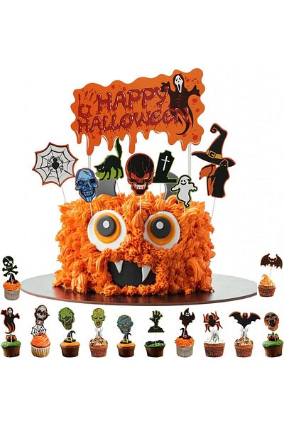 HAKOTOM Hakotom garland set and 20 cake decorations, cardboard, multicolor