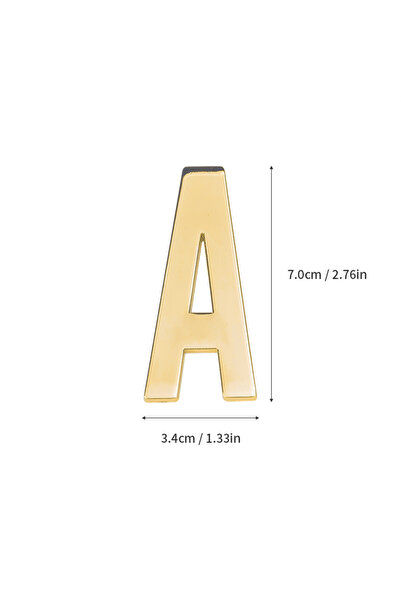 Choice about 7x3cm A 1Pcs Metal Self Adhesive House Number English Alphabet L...