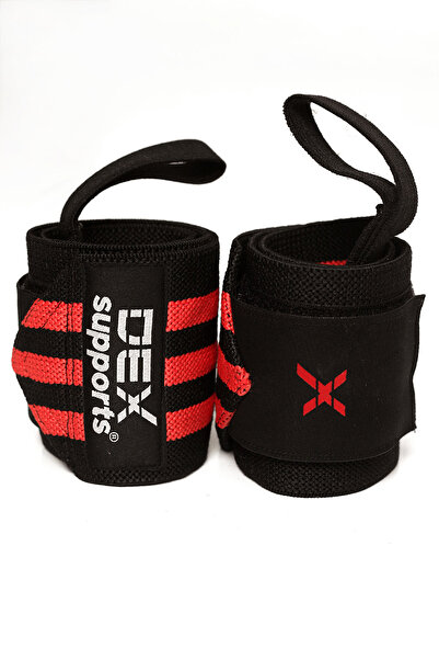 Dex Supports Wrist Wraps Siyah Kırmızı Spor Bileklik