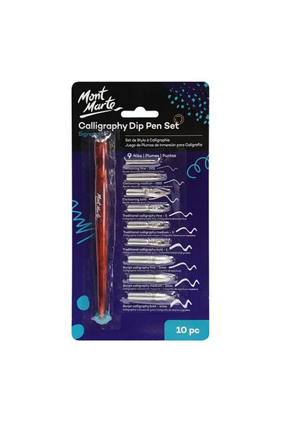 Mont Marte Calligraphy dip pen set - 9 nib mmca0007